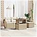 Set di Divani da Giardino  in 6 Pezzi con Cuscini Beige Poly Rattan, Divano da Giardino 2 Posti  con Cuscini Beige Poly Rattan - Foto miniatura 2