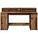 Scrivania con Luci LED Legno Antico 160x55x91 cm in Multistrato - Foto miniatura 6