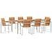 Set pranzo giardino  9 pezzi in legno massello di teak, Tavolo pranzo all'aperto  200x90x74.5 cm in legno massello di teak - Foto miniatura 1