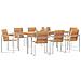 Set pranzo giardino  9 pezzi in legno massello di teak, Tavolo pranzo all'aperto  200x90x74.5 cm in legno massello di teak - Foto miniatura 3