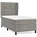 Giroletto a Molle con Materasso Grigio Chiaro 90x190 cm Velluto - Foto miniatura 1
