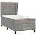 Giroletto a Molle con Materasso Grigio Chiaro 90x190 cm Velluto - Foto miniatura 3