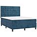Letto a Molle con Materasso e LED Blu Scuro 140x190 cm - Foto miniatura 3