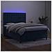Letto a Molle con Materasso e LED Blu Scuro 140x190 cm - Foto miniatura 4