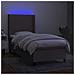 Letto a Molle con Materasso e LED Tortora 80x200 cm in Tessuto - Foto miniatura 3