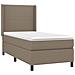 Letto a Molle con Materasso e LED Tortora 80x200 cm in Tessuto - Foto miniatura 4