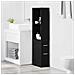 Armadio da Bagno Stretto Rovere nero 22 x 41 x 135 cm - Foto miniatura 2