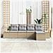 Set Divano da Giardino con cuscino 5 pcs beige e grigio chiaro - Foto miniatura 3