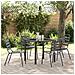 Set da Pranzo per Giardino 5 pcs Grigio scuro Acciaio - Foto miniatura 2