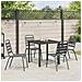 Set da Pranzo per Giardino 5 pcs Grigio scuro Acciaio - Foto miniatura 4