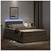 Letto con contenitore e LED Cappuccino 120 x 200 cm - Foto miniatura 4