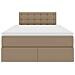 Letto con contenitore e LED Cappuccino 120 x 200 cm - Foto miniatura 7