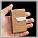 Portasigarette A Ribalta In Pelle Pu Con Grana Del Legno - Contiene 7 Sigarette King Size Brown - Foto miniatura 5