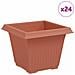 Vaso quadrato per fiori 24 pcs Rosso Mattone 33 x 33 x 26 cm - Foto miniatura 1
