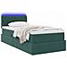 Letto con contenitore e LED Verde Scuro 90 x 200 cm Velluto - Foto miniatura 3