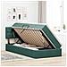 Letto con contenitore e LED Verde Scuro 90 x 200 cm Velluto - Foto miniatura 4