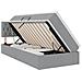 Letto con contenitore e LED Grigio chiaro 90 x 200 cm Tessuto - Foto miniatura 1
