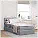 Letto con contenitore e LED Grigio chiaro 90 x 200 cm Tessuto - Foto miniatura 2