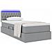 Letto con contenitore e LED Grigio chiaro 90 x 200 cm Tessuto - Foto miniatura 3