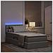 Letto con contenitore e LED Grigio chiaro 90 x 200 cm Tessuto - Foto miniatura 5