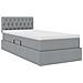 Letto con contenitore e LED Grigio chiaro 90 x 200 cm Tessuto - Foto miniatura 6