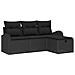 Set Divano da Giardino con cuscino 4 pcs Nero polyrattan - Foto miniatura 1