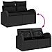 Set Divano da Giardino con cuscino 4 pcs Nero polyrattan - Foto miniatura 9