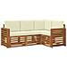 Set divani 4 pcs Naturale e Crema Legno di Acacia Massello - Foto miniatura 1