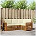 Set divani 4 pcs Naturale e Crema Legno di Acacia Massello - Foto miniatura 2