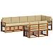 Set divani 8 pcs Naturale e Beige Legno di Acacia Massello - Foto miniatura 1