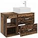 Set di mobili per il bagno 2 pcs Legno antico - Foto miniatura 5