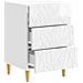 Comodino Bianco Lucido 43 x 39,5 x 66,5 cm Legno ingegnerizzato - Foto miniatura 2