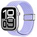 Cinturino Orologio per Apple Watch Series 11 10 42mm - Nylon, Viola - Foto miniatura 4