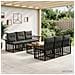 Set di divani da esterno 7 pz Nero e Grigio scuro polyrattan - Foto miniatura 5