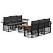 Set di divani da esterno 7 pz Nero e Grigio scuro polyrattan - Foto miniatura 1
