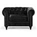 Poltrona Vintage In Tessuto Nero Chesterfield - Foto miniatura 15