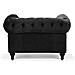 Poltrona Vintage In Tessuto Nero Chesterfield - Foto miniatura 16