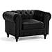 Poltrona Vintage In Tessuto Nero Chesterfield - Foto miniatura 14