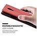 Custodia Compatibile Con Wiko U Feel Lite In Rosso Mela - Coperchio Protettiva Con Chiusura Magnetica, Funzione Stand E Tasca Per Le Carte - Foto miniatura 2
