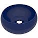 Lavandino Lusso Rotondo Blu Scuro Opaco 40x15 cm in Ceramica - Foto miniatura 1