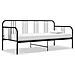 Divano Letto Telaio Nero In Metallo 90x200 Cm - Foto miniatura 1