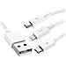 Cavo 3 In 1 Da Usb A Lightning, Usb-c E Micro-usb 3.5a 1m E 50 Bianco - Foto miniatura 1
