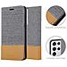 Cadorabo Custodia Compatibile Con Samsung Galaxy S22 Ultra In Grigio Chiaro Marrone - Coperchio Protettiva Con Chiusura Magnetica, Funzione Stand E Tasca Per Le Carte - Foto miniatura 6