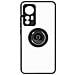 Cover Xiaomi 12 / 12x Bimateria Anello Metallico Supporto Nera - Foto miniatura 1