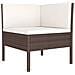 Set Divani Da Giardino 5 Pz Con Cuscini In Polyrattan Marrone - Foto miniatura 5