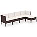 Set Divani Da Giardino 5 Pz Con Cuscini In Polyrattan Marrone - Foto miniatura 1