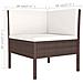 Set Divani Da Giardino 5 Pz Con Cuscini In Polyrattan Marrone - Foto miniatura 7