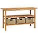 Vanità Da Bagno E 3 Cestini Legno Massello Di Teak 132x45x75 Cm - Foto miniatura 1