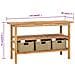 Vanità Da Bagno E 3 Cestini Legno Massello Di Teak 132x45x75 Cm - Foto miniatura 11