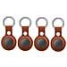 Custodia Airtag Con Portachiavi Pelle Pu Marrone 4-pack - Foto miniatura 1